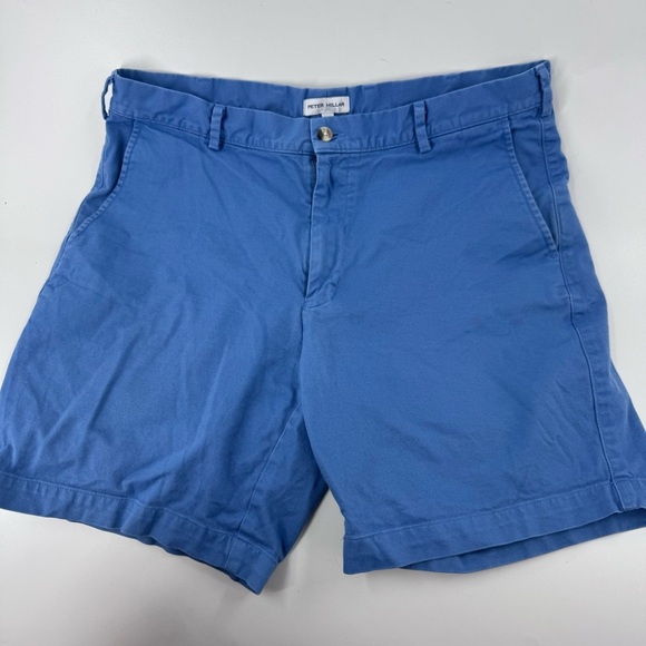 Peter Millar Blue Flat Front Shorts Lightweight Casual - Picture 1 of 5